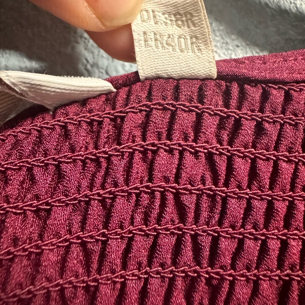 Boden Burgundy Smocked Tulle Tiered Mini Party Dress - Size US 8R romantic party - Picture 7 of 11